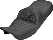 Saddlemen Roadsofa™ Carbon Fibre Seat for 2008-2025 Harley-Davidson Black Grey 2-Up Seat Saddlehyde™
