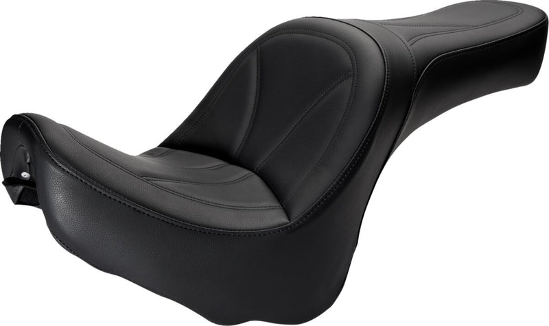 Saddlemen SaddleHyde King Seat w/o Driver Backrest for 2000-2007 Harley-Davidson Softail Deuce Motorcycles Black #825HFJ