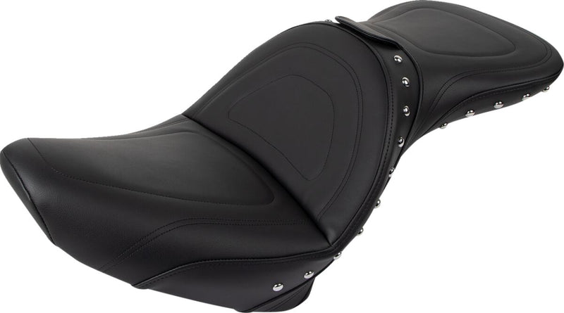 Saddlemen Explorer Special Seat w/ Driver Backrest for 1984-1999 Harley-Davidson Softail Motorcycles Black| Chrome #8802J