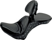 Saddlemen Explorer Special Seat w/Backrest for 2006-2016 Harley-Davidson Heritage Softail and 2006-2007 Harley-Davidson Softail Springer Motorcycles Black| Chrome #800-23-040