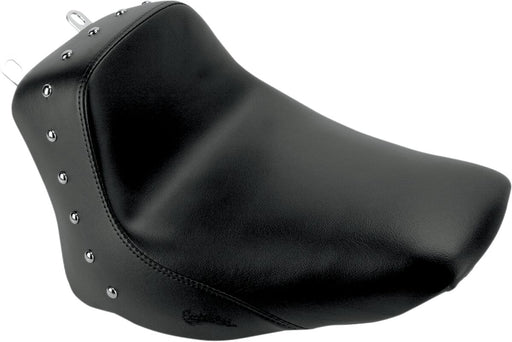 Saddlemen Renegade Heels Down Solo Seat w/Studs for 2005-2017 Harley-Davidson Softail Motorcycles Black Fitment Harley-Davidson