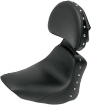 Saddlemen Renegade Heels Down Solo Seat w/Driver Backrest and Studs for 2005-2017 Harley-Davidson Softail Motorcycles Black #806-15-0031