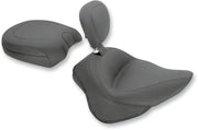 Mustang Wide Solo Seat with Removable Backrest Vintage Black Leather Vinyl #79742