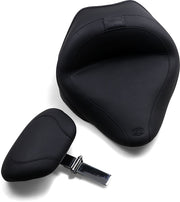 Mustang Wide Solo Seat with Removable Backrest Vintage Black Leather Vinyl #79742