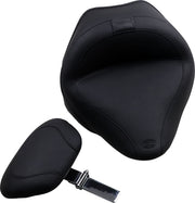 Mustang Wide Solo Seat with Removable Backrest Vintage Black Leather Vinyl Each