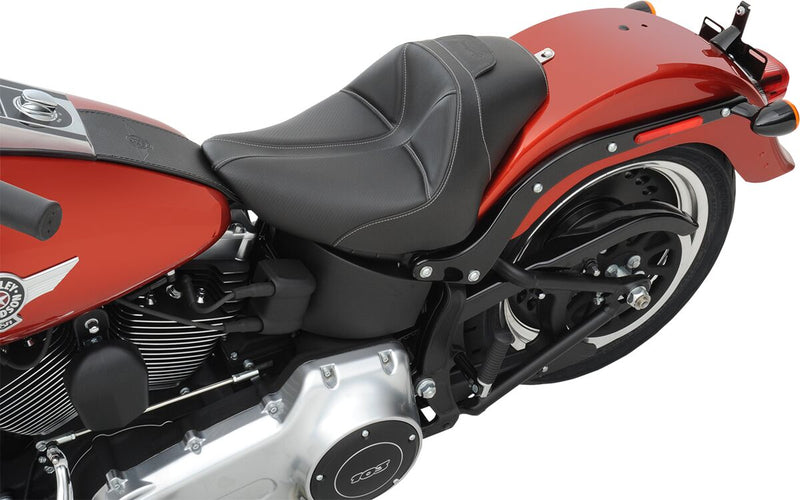 Saddlemen SaddleHyde GC-Style Dominator Solo Seat w/ Backrest Option for 2001-2004,2006-2016 Harley-Davidson Softail Motorcycles Black #806-12-0042