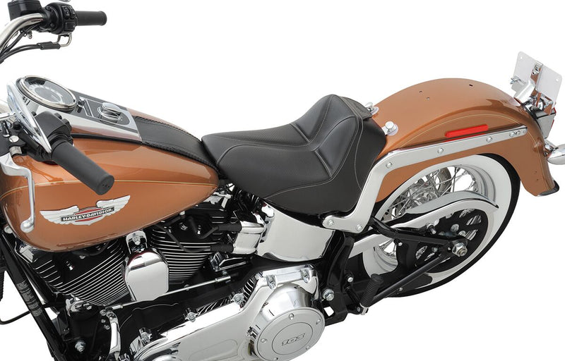 Saddlemen SaddleHyde GC-Style Dominator Solo Seat w/ Backrest Option for 2001-2016 Harley-Davidson Heritage Softail and 2006-2017 Harley-Davidson Softail Deluxe Motorcycles Black #806-15-0042