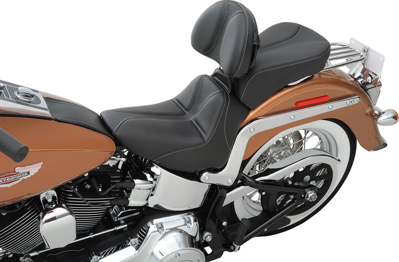 Saddlemen SaddleHyde GC-Style Dominator Solo Seat w/ Backrest Option for 2001-2016 Harley-Davidson Heritage Softail and 2006-2017 Harley-Davidson Softail Deluxe Motorcycles
