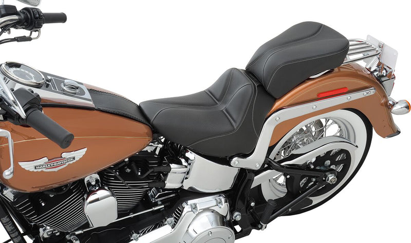 Saddlemen SaddleHyde GC-Style Dominator Solo Seat w/ Backrest Option for 2001-2016 Harley-Davidson Heritage Softail and 2006-2017 Harley-Davidson Softail Deluxe Motorcycles Black #806-15-0042