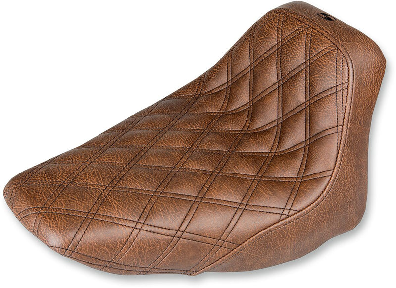 Saddlemen Brown Renegade Lattice-Stitch Solo Seat for 2006-2017 Harley-Davidson Heritage Softail and 2006-2017 Harley-Davidson Softail Deluxe Motorcycles #806-15-002BLS