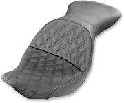 Saddlemen Black Explorer Lattice-Stitch Touring Seat for 2006-2017 Harley-Davidson Heritage Softail and 2006-2017 Harley-Davidson Softail Deluxe Motorcycles #800-23-029LS