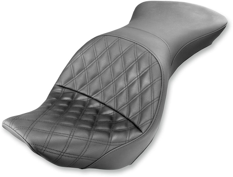 Saddlemen Explorer Lattice Stitch Seat For Harley-Davidson 2006-2009 FXST/B/S Standard & 2007-2017 FLSTF/B/S Fatboy Models Black #806-12-029LS