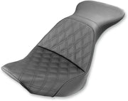 Saddlemen Black Explorer Lattice-Stitch Touring Seat for 2006-2017 Harley-Davidson Heritage Softail and 2006-2017 Harley-Davidson Softail Deluxe Motorcycles #806-15-029LS