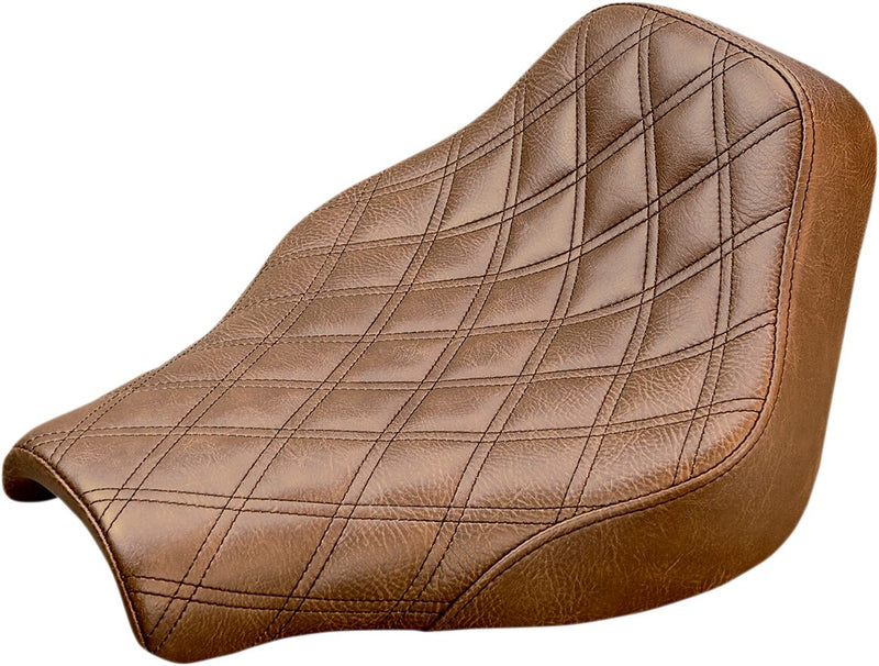 Saddlemen Brown Renegade Lattice Stitch Solo Seat for 2018-2026 Harley-Davidson Softail Motorcycles #818-30-002BLS