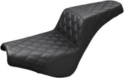Saddlemen Black Full Coverage Diamond Pattern LS-Step Up Seat for 2018-2026 Harley-Davidson Softail Motorcycles #818-30-175