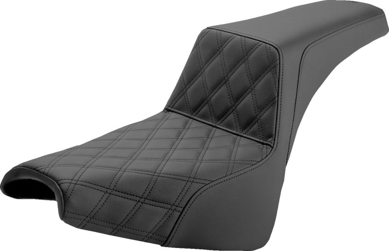 Saddlemen Black Drivers Seat Diamond Pattern LS-Step Up Seat for 2018-2026 Harley-Davidson Softail Motorcycles #818-30-172