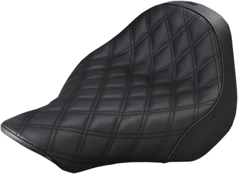 Saddlemen Black Renegade Lattice Stitch Solo Seat for 2013-2017 Harley-Davidson Softail Breakout Motorcycles #813-27-002LS