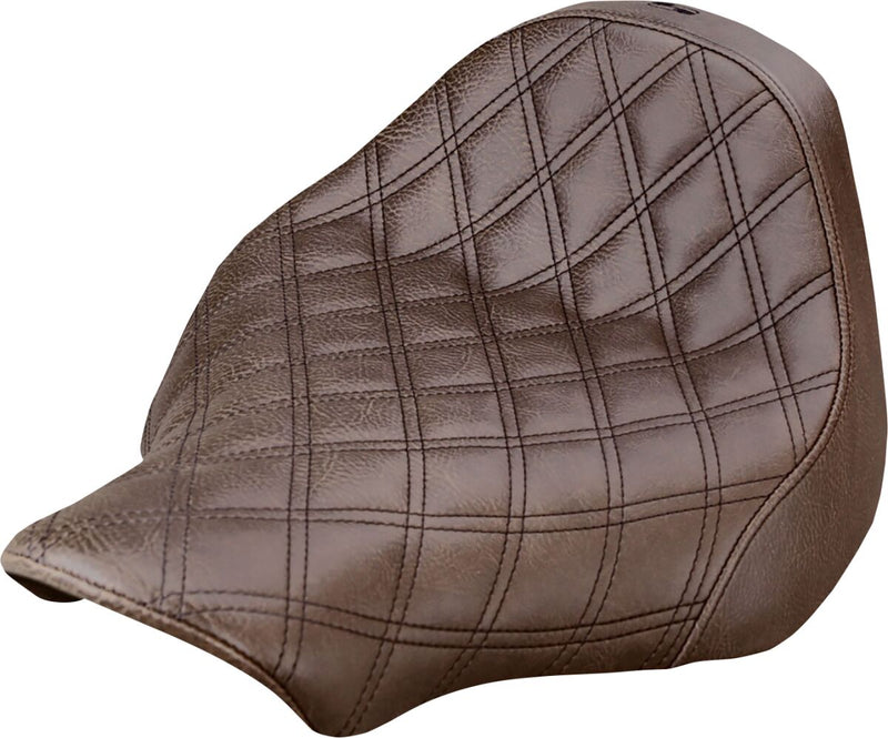 Saddlemen Brown Renegade Lattice Stitch Solo Seat for 2013-2017 Harley-Davidson Softail Breakout Motorcycles #813-27-002BLS