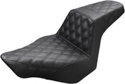 Saddlemen Black Full Coverage Diamond Pattern LS-Step Up Seat for 2013-2017 Harley-Davidson Softail Breakout Motorcycles #813-27-175