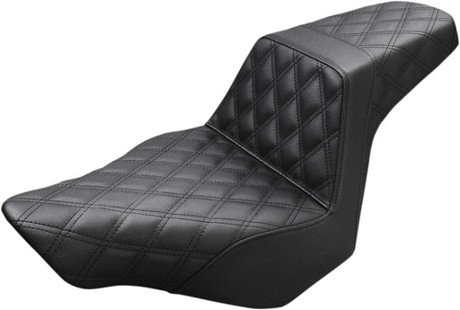 Saddlemen Black Full Coverage Diamond Pattern LS-Step Up Seat for 2013-2017 Harley-Davidson Softail Breakout Motorcycles