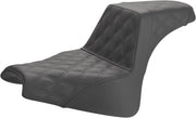 Saddlemen Black LS-Step-up Seat w/Lattice Stitch for 2018-2023 Harley-Davidson Softail Fat Bob 114 - FXFBS and 2018-2019 Harley-Davidson Softail Fat Bob - FXFB Motorcycles #818-28-175