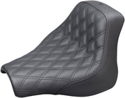 Saddlemen Black Renegade Lattice Stitch Solo Seat for 2018-2023 Harley-Davidson Softail Fat Bob 114 - FXFBS and 2018-2019 Harley-Davidson Softail Fat Bob - FXFB Motorcycles #818-28-002LS