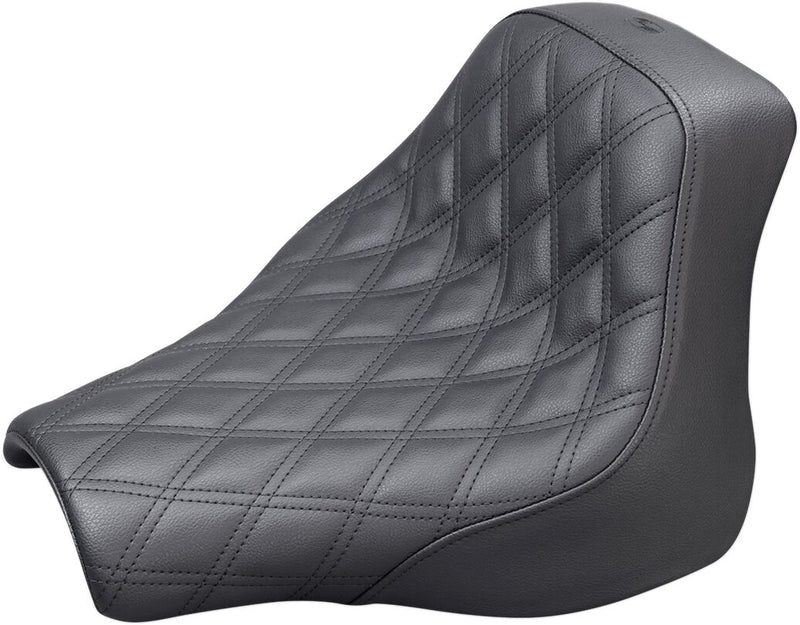 Saddlemen Black Renegade Lattice Stitch Solo Seat for 2018-2023 Harley-Davidson Softail Fat Bob 114 - FXFBS and 2018-2019 Harley-Davidson Softail Fat Bob - FXFB Motorcycles #818-28-002LS