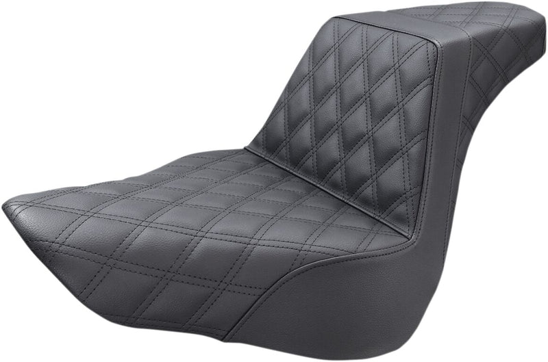 Saddlemen Black Lattice Stitch Step-Up Seat for 2023-2026 Harley-Davidson Softail Breakout and 2018-2026 Harley-Davidson Sotail Fat Boy Motorcycles #818-27-175