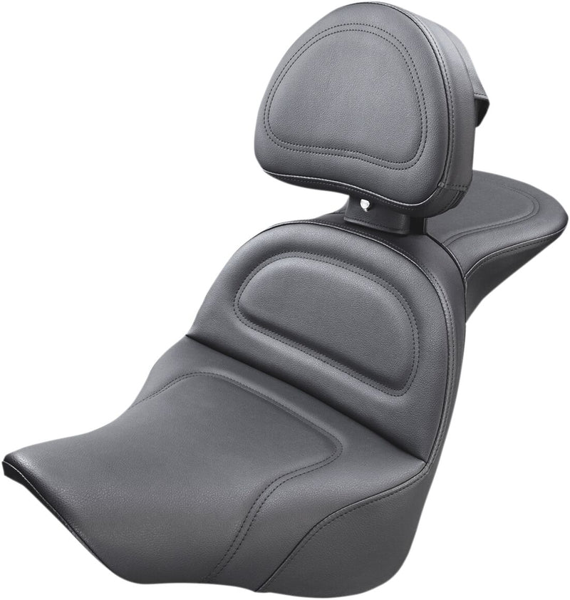 Saddlemen Black Explorer Seat w/Driver Backrest for 2018,2023-2024 Harley-Davidson Softail Motorcycles #818-27-030