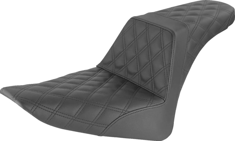 Saddlemen Step-Up Lattice Stitch Seat For Harley-Davidson 2011-2017 FXS, FLS & FLSS Models Black #812-26-175