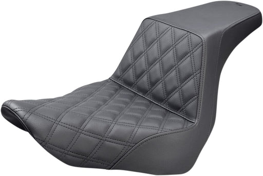 Saddlemen Black Step-Up with Lattice-Stitched Driver Seat for 2018-2026 Harley-Davidson Softail Motorcycles