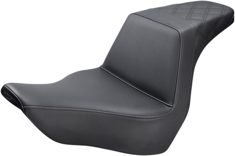 Saddlemen Black Step-Up Seat with Lattice-Stitched Passenger Seat for 2018-2026 Harley-Davidson Softail Motorcycles #818-29-173