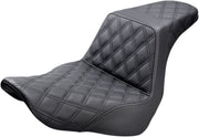 Saddlemen Black Lattice Stitch Step-Up Seat for 2018-2026 Harley-Davidson Softail Motorcycles #818-29-175