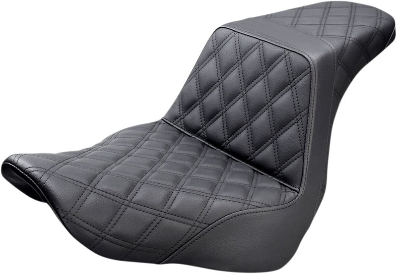 Saddlemen Black Lattice Stitch Step-Up Seat for 2018-2026 Harley-Davidson Softail Motorcycles #818-29-175