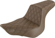 Saddlemen Brown Lattice Stitch Step-Up Seat for 2018-2026 Harley-Davidson Softail Motorcycles #818-29-175BR