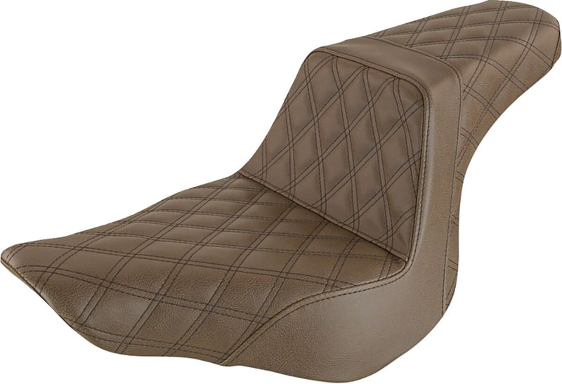 Saddlemen Brown Lattice Stitch Step-Up Seat for 2018-2026 Harley-Davidson Softail Motorcycles #818-29-175BR