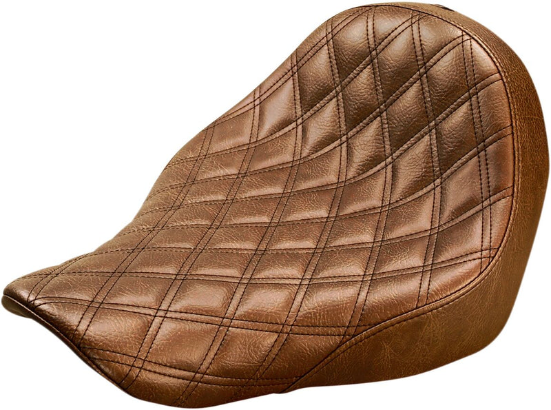 Saddlemen Brown Renegade Lattice Stitch Solo Seat for 2018-2026 Harley-Davidson Softail Motorcycles