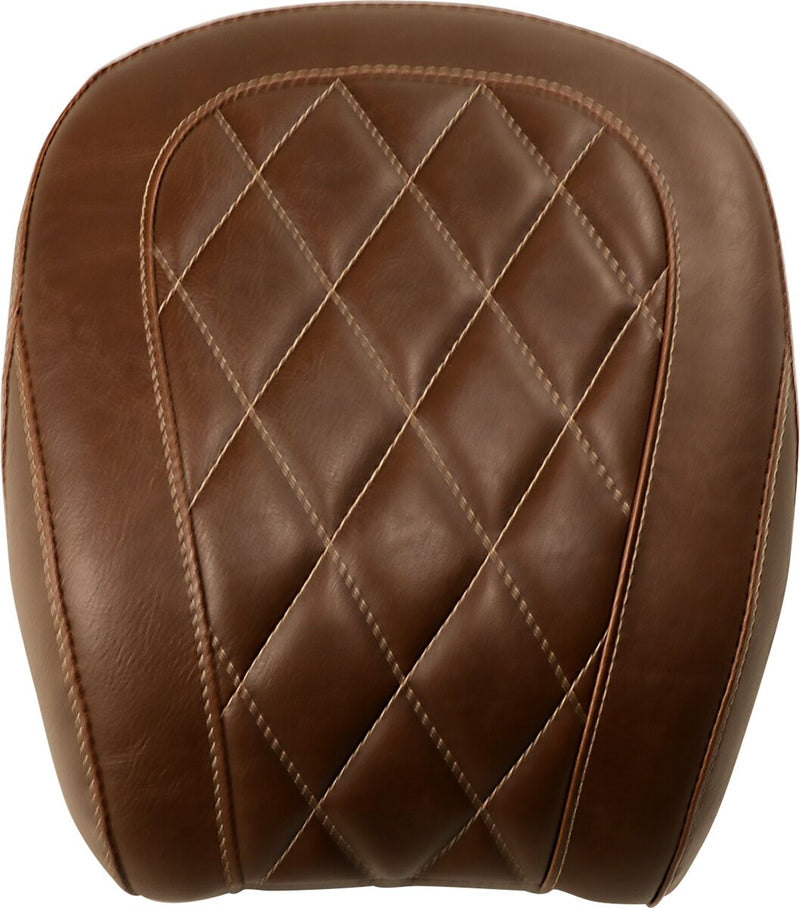 Mustang Seats Brown Wide Tripper Diamond Stitch Passenger Seat for 2018-2026 Harley-Davidson Softail