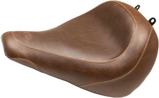 Mustang Seats Brown Wide Tripper Vintage Front Solo Seat for 2018-2024 Harley-Davidson Softail Fat Boy 114 - FLFBS and 2018-2019,2025-2026 Harley-Davidson Softail Fat Boy - FLFB Motorcycles