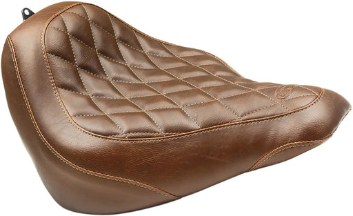Mustang Wide Tripper™ Solo Seat Brown Synthetic Leather