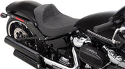 Drag Specialties Seats EZ-ON Mount Solo Seat Black Silver Leather Vinyl Each