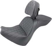 Saddlemen Explorer Lattice Stitch Touring Seat w/Driver Backrest for 2018-2019 Harley-Davidson Softail Breakout - FXBR and 2018-2020 Harley-Davidson Softail Breakout 114 - FXBRS Motorcycles Black #818-31-030LS