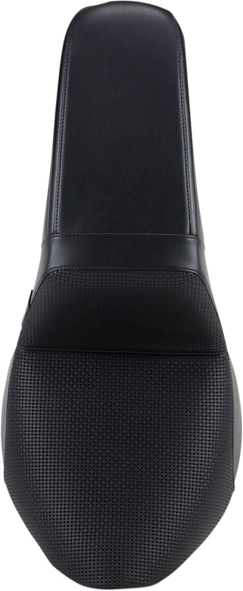 Le Pera Kickflip Seat Black 2-Up Seat BikerTec Vinyl #LYR-590BW