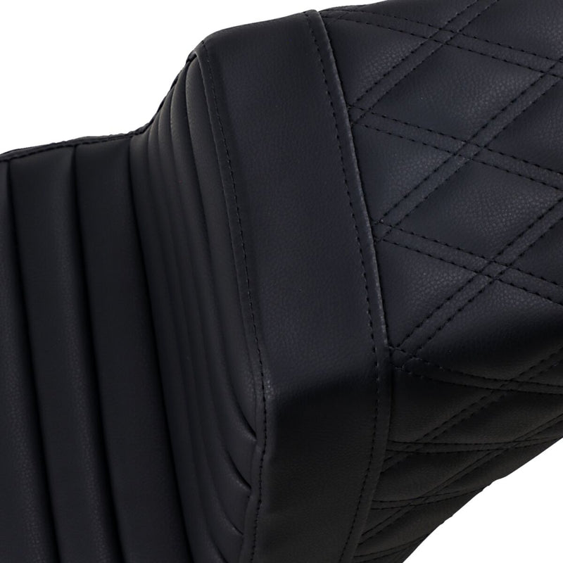 Saddlemen Black Rear Lattice Stitch Tuck N Roll Seat for 2018 Harley-Davidson Softail Motorcycles