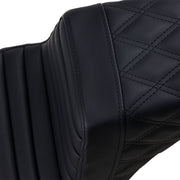 Saddlemen Black Rear Lattice Stitch Tuck N Roll Seat for 2018 Harley-Davidson Softail Motorcycles