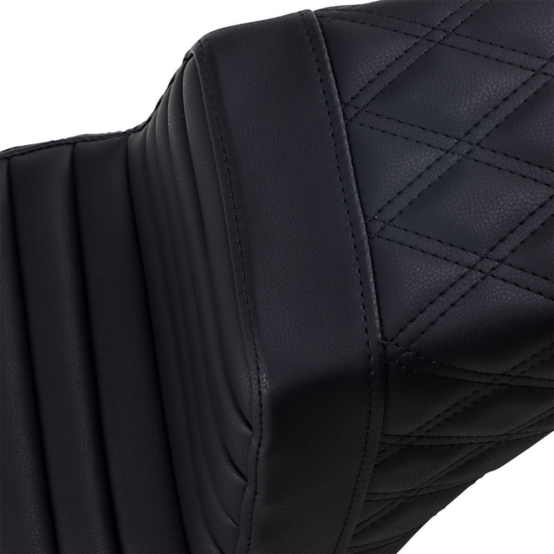 Saddlemen Black Rear Lattice Stitch Tuck N Roll Seat for 2018 Harley-Davidson Softail Motorcycles #818-30-176