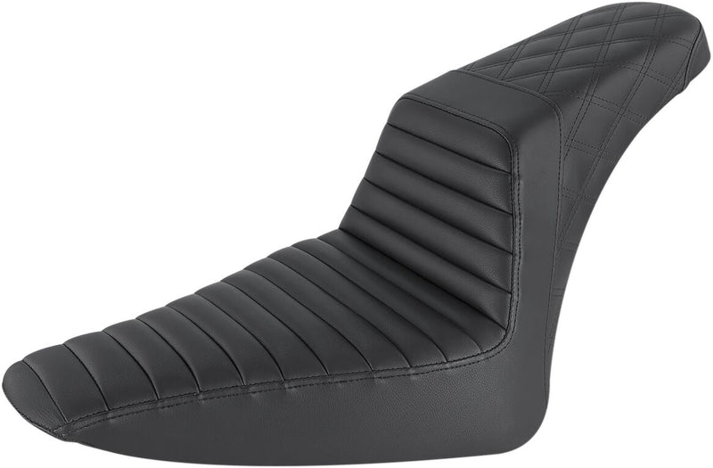 Saddlemen Black Rear Lattice Stitch Tuck N Roll Seat for 2011-2013 Harley-Davidson Softail Blackline and 2012-2017 Harley-Davidson Softail Slim Motorcycles #812-26-176