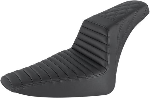 Saddlemen Black Rear Lattice Stitch Tuck N Roll Seat for 2011-2013 Harley-Davidson Softail Blackline and 2012-2017 Harley-Davidson Softail Slim Motorcycles