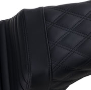 Saddlemen Black Rear Lattice Stitch Tuck N Roll Seat for 2006-2017 Harley-Davidson Dyna Motorcycles #806-04-176