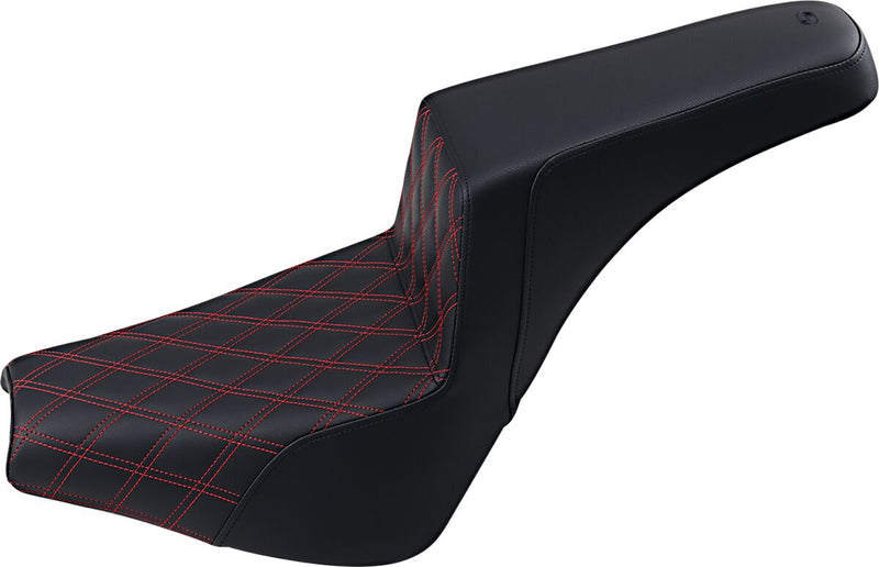 Saddlemen Black\Red Lattice Stitch Step-Up Seat for 2018 Harley-Davidson Softail Motorcycles